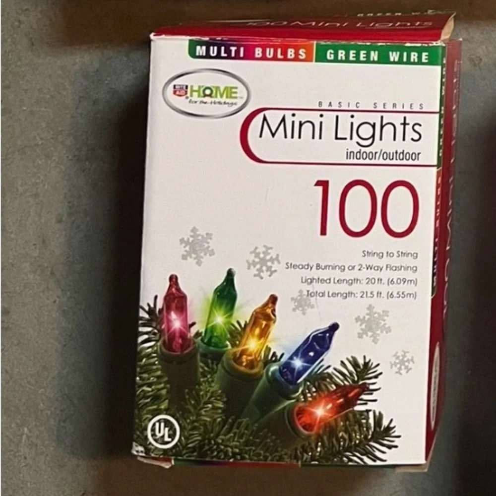 Holiday Time Multi-Color Mini Lights with Green Wire